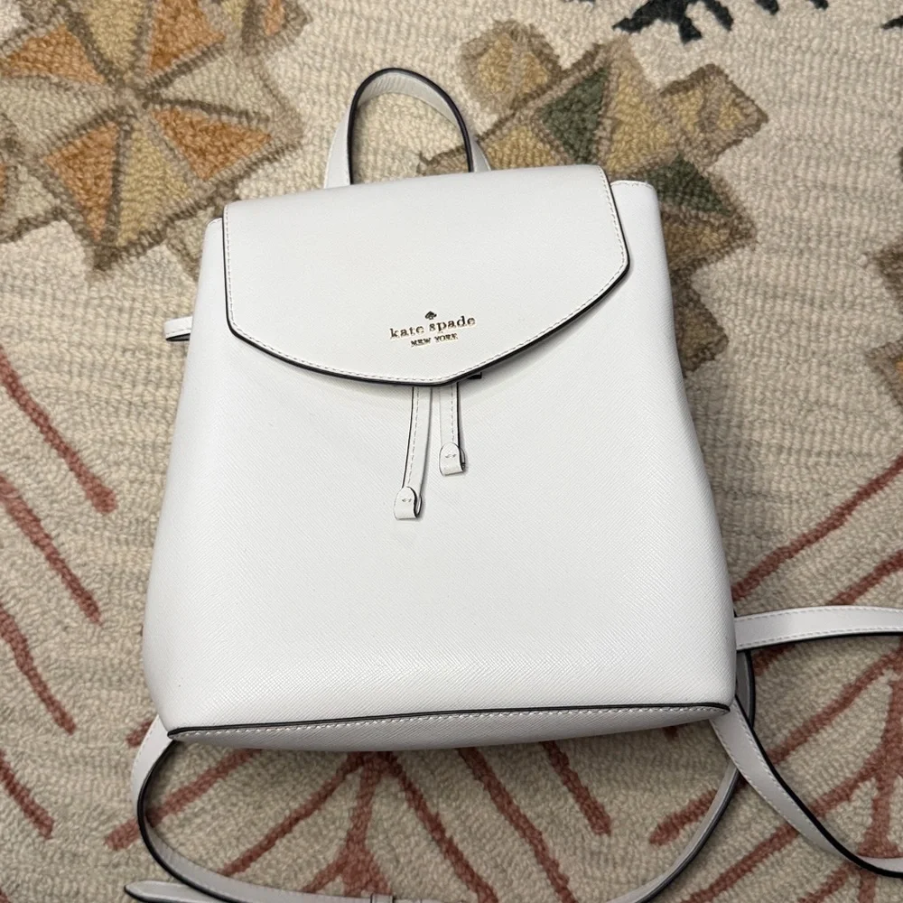 Kate Spade Lizzie Drawstring Backpack White Medium